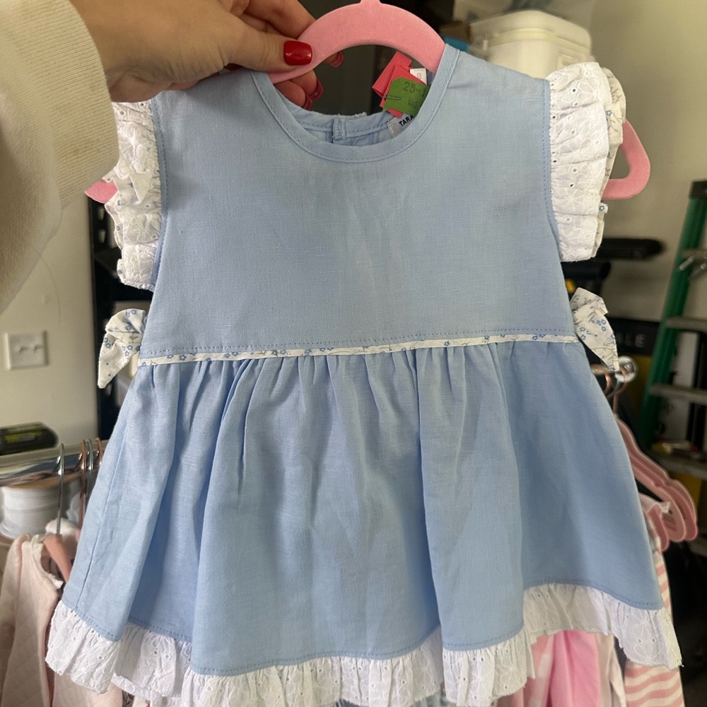 Baby Blue Ruffled Dress - Picture 2 of 4